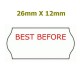 *BOX* 26X12 Price Gun Labels 'BEST BEFORE' Permanent Adhesive